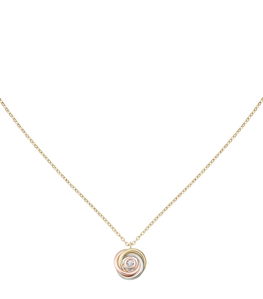 Mixed Gold and Diamond Trinity Necklace (40-44cm)