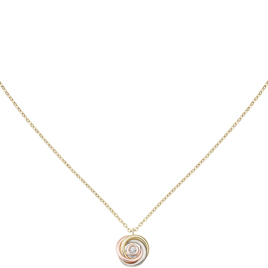 Mixed Gold and Diamond Trinity Necklace (40-44cm)