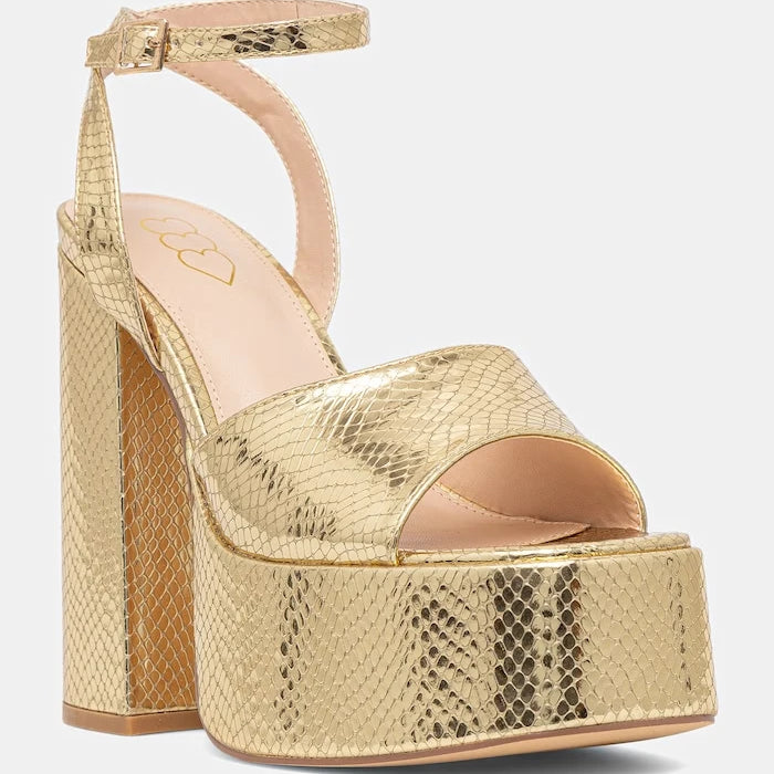 Сандали Koi Footwear Shonen Gold Lizard Platform Heels