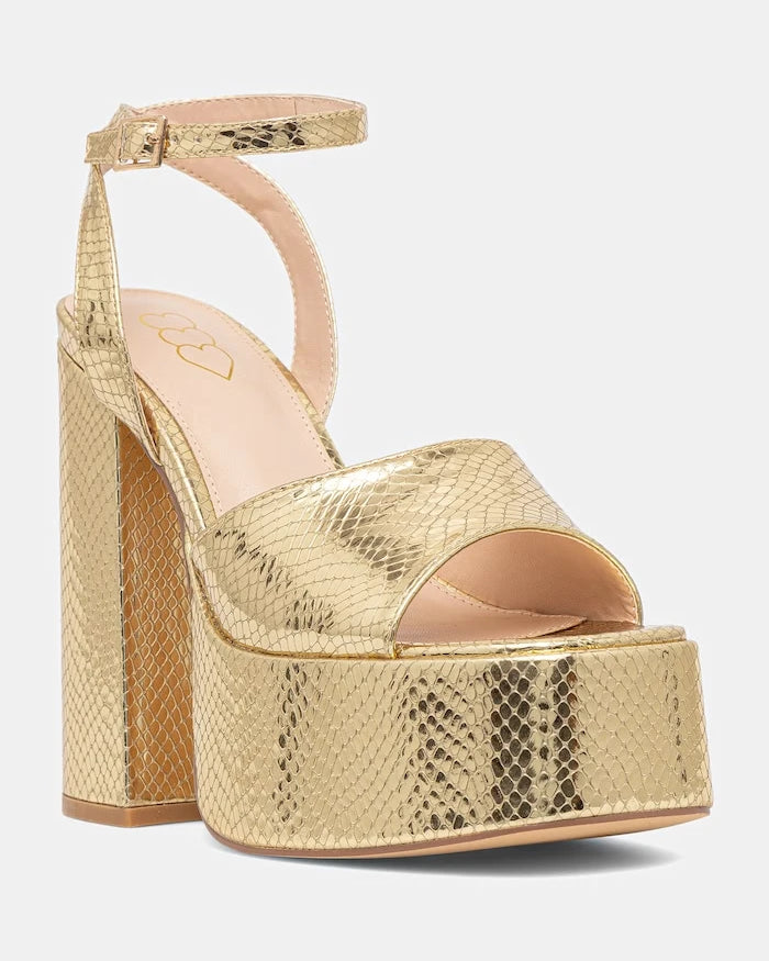 Сандали Koi Footwear Shonen Gold Lizard Platform Heels