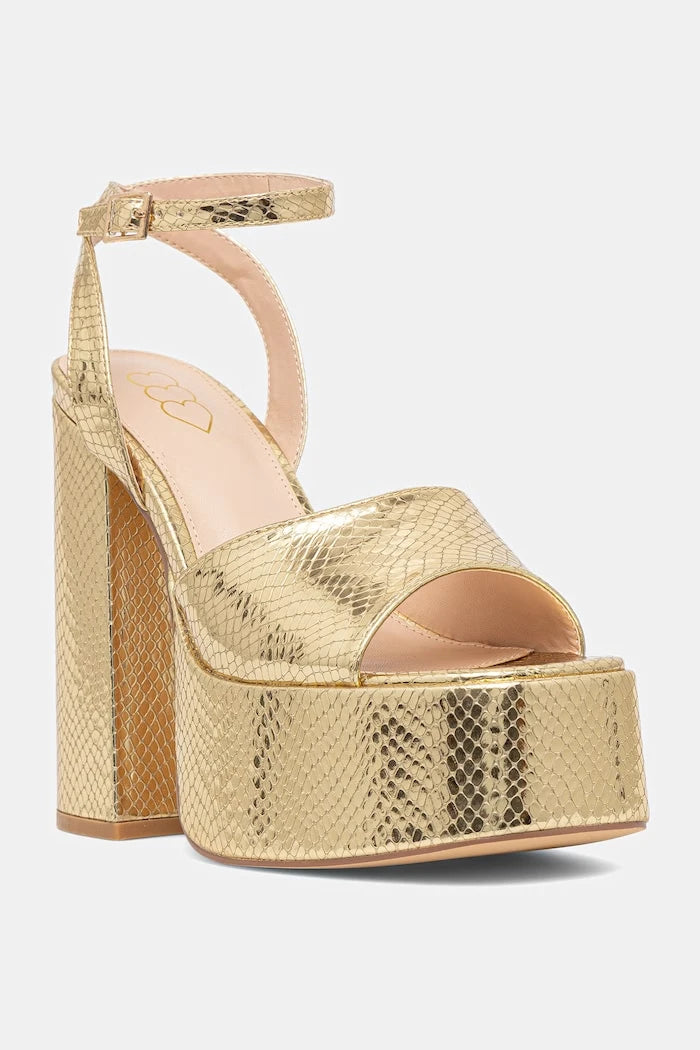 Сандали Koi Footwear Shonen Gold Lizard Platform Heels