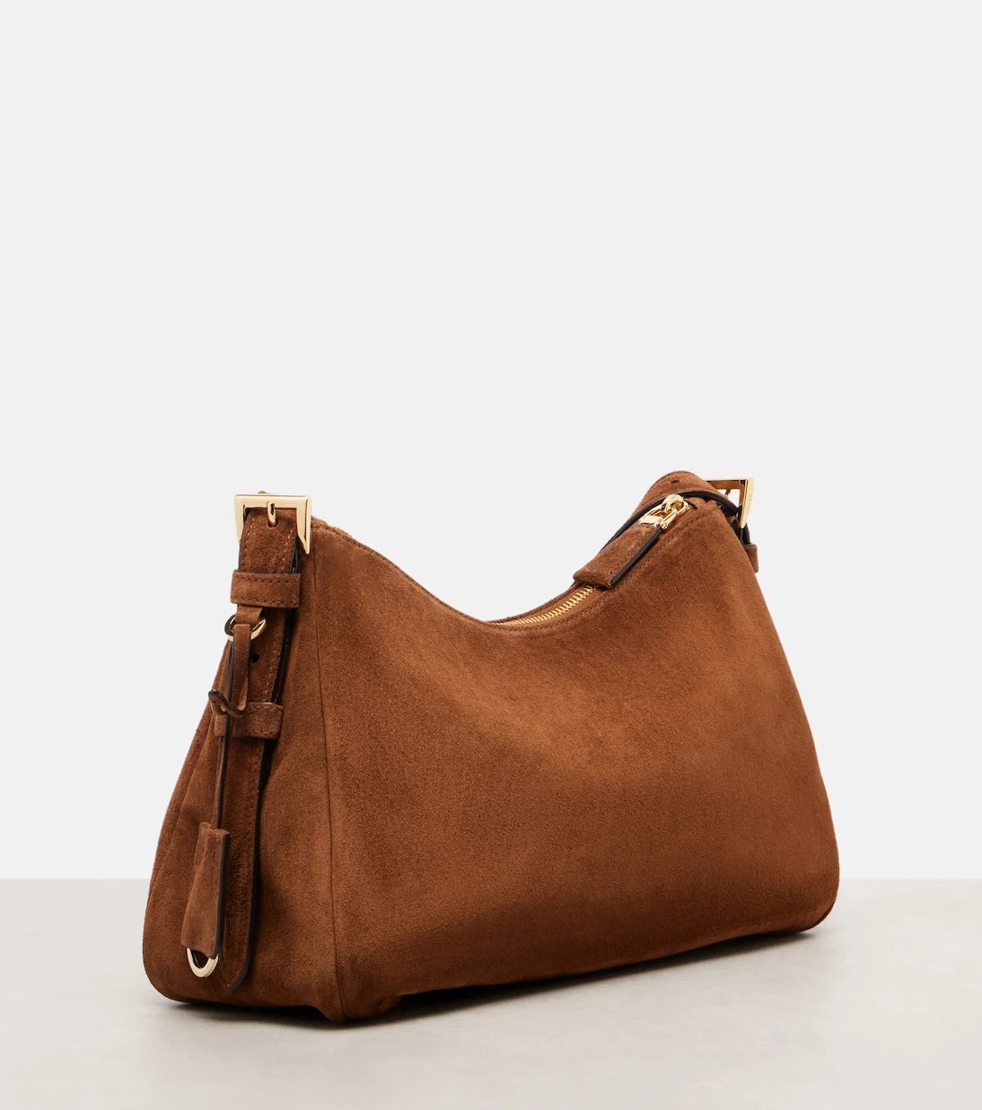 Prada - Prada Aimée Medium suede shoulder bag
