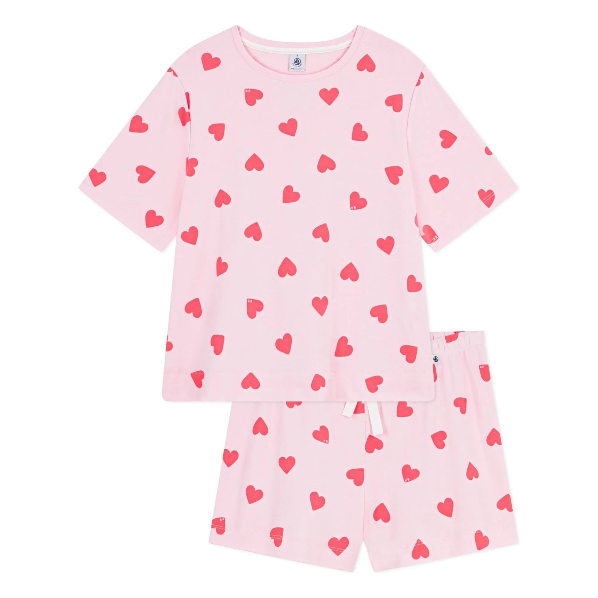 Petit Bateau - Pyjama Short Hearts | Pink