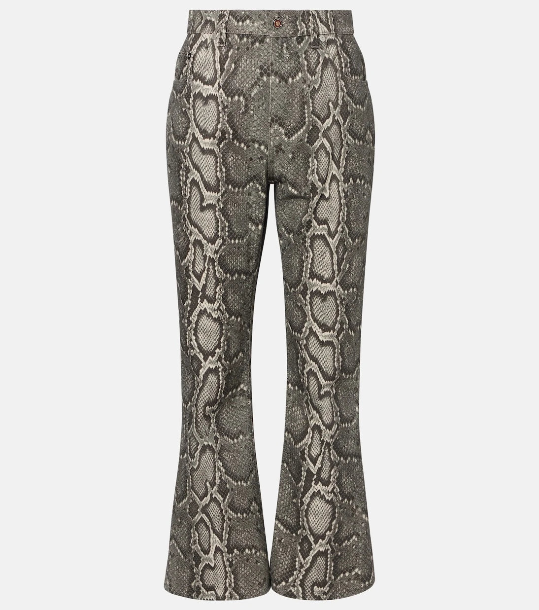 Gabriela Hearst - Ezra snake-effect high-rise bootcut jeans