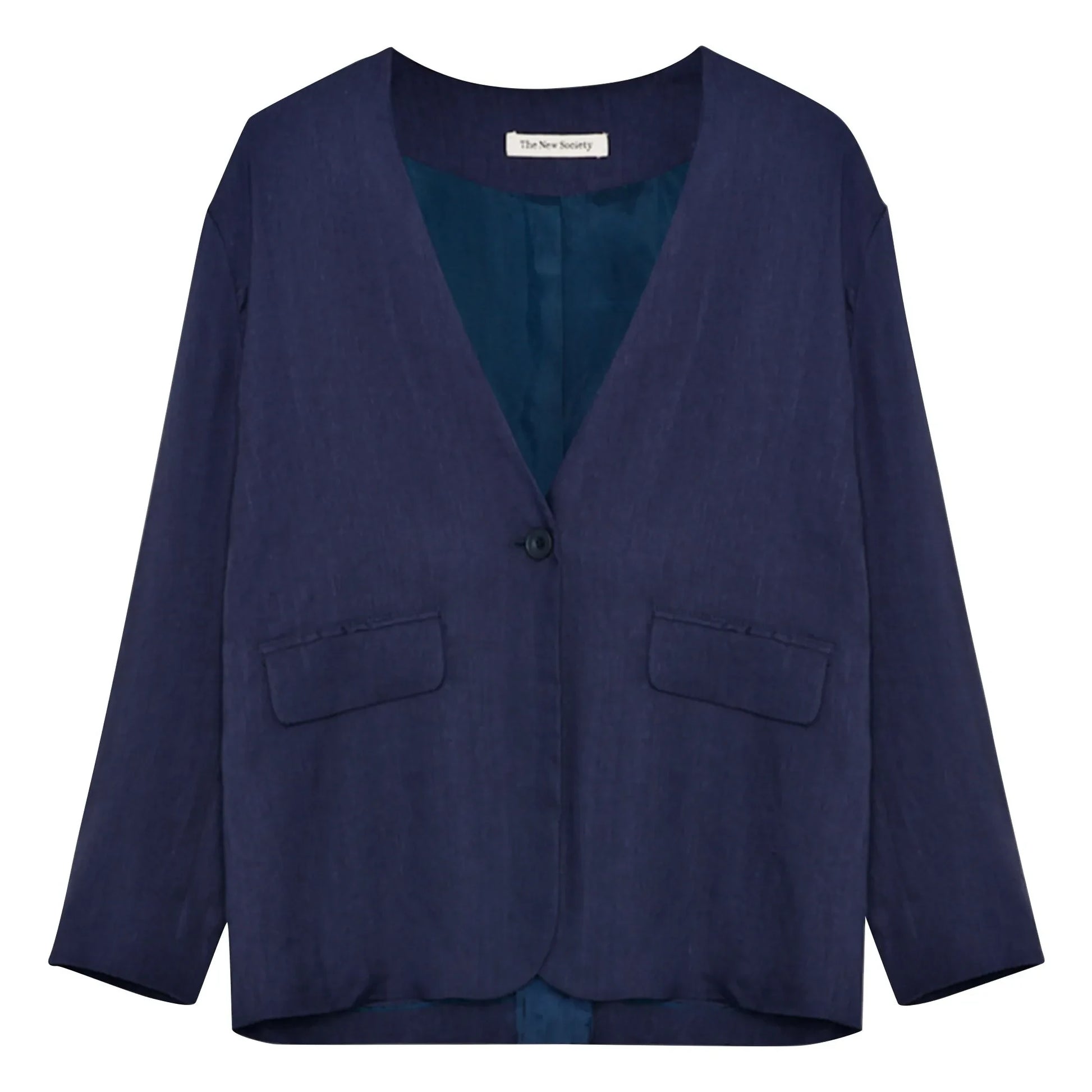 the new society - Blazer Luz Linen | Midnight blue