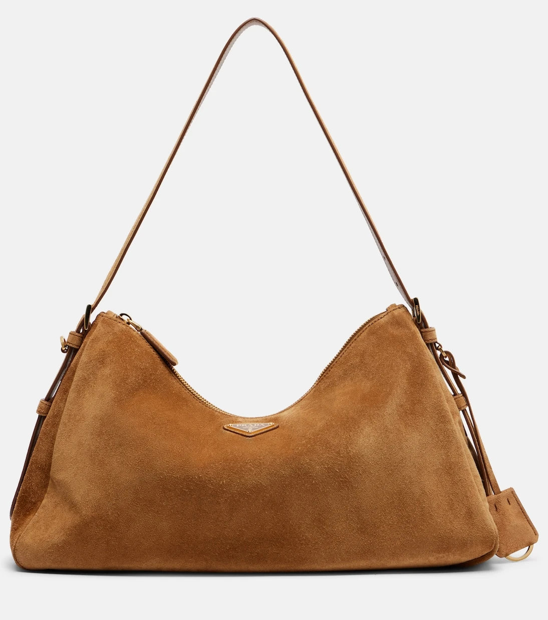 Prada - Prada Aimée Large suede shoulder bag