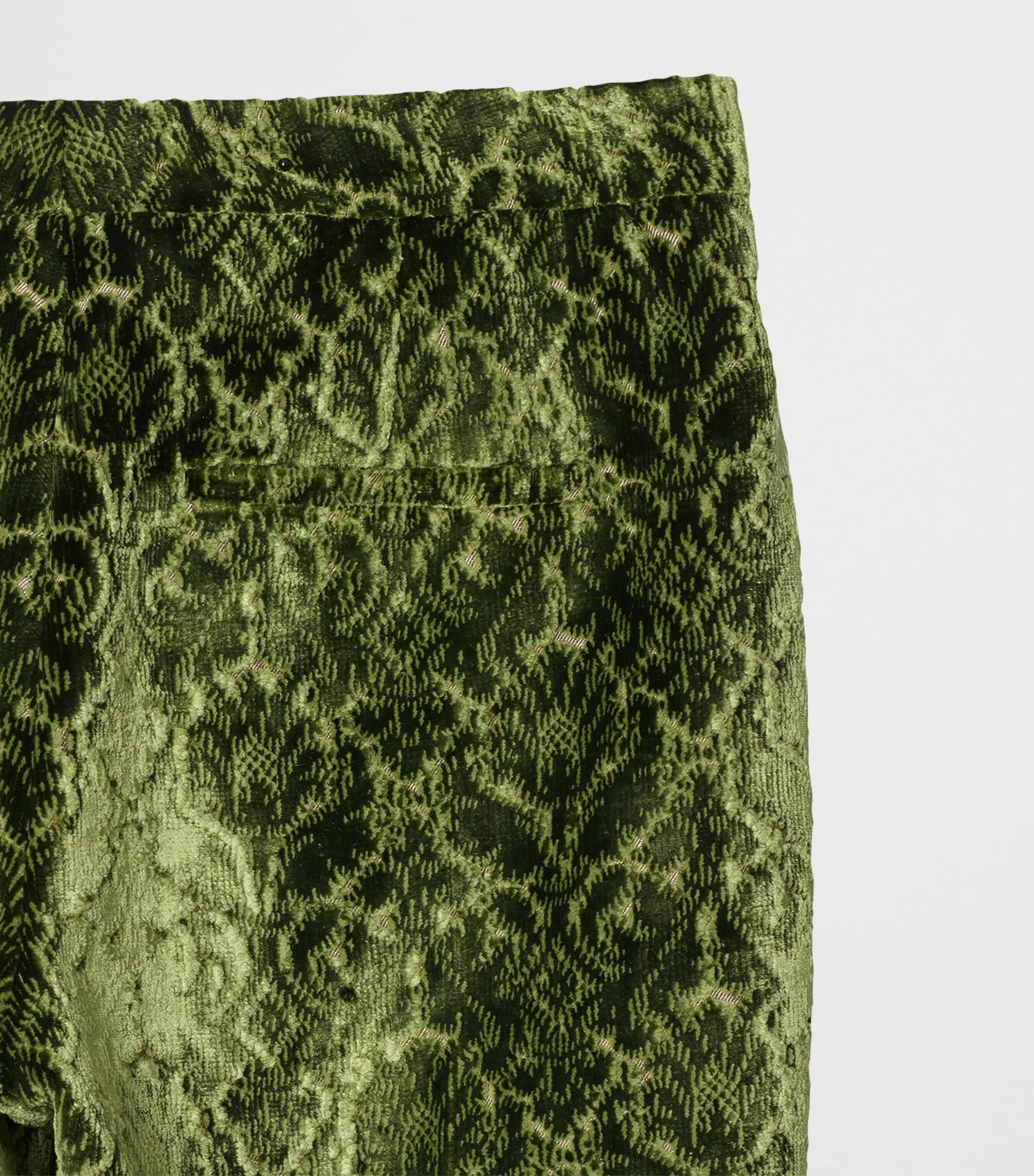 Burberry Green Baroque Velvet Tailored Trousers