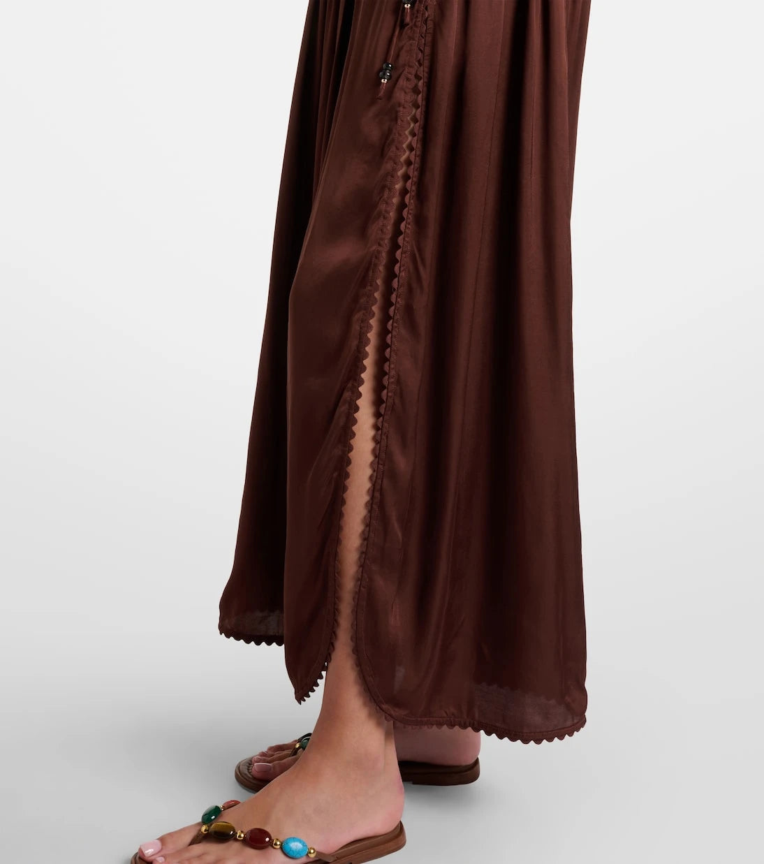 Poupette St Barth - Carla pleated satin maxi skirt