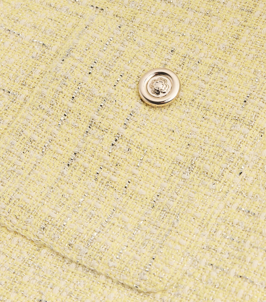 Maje Yellow Tweed Mini Skirt