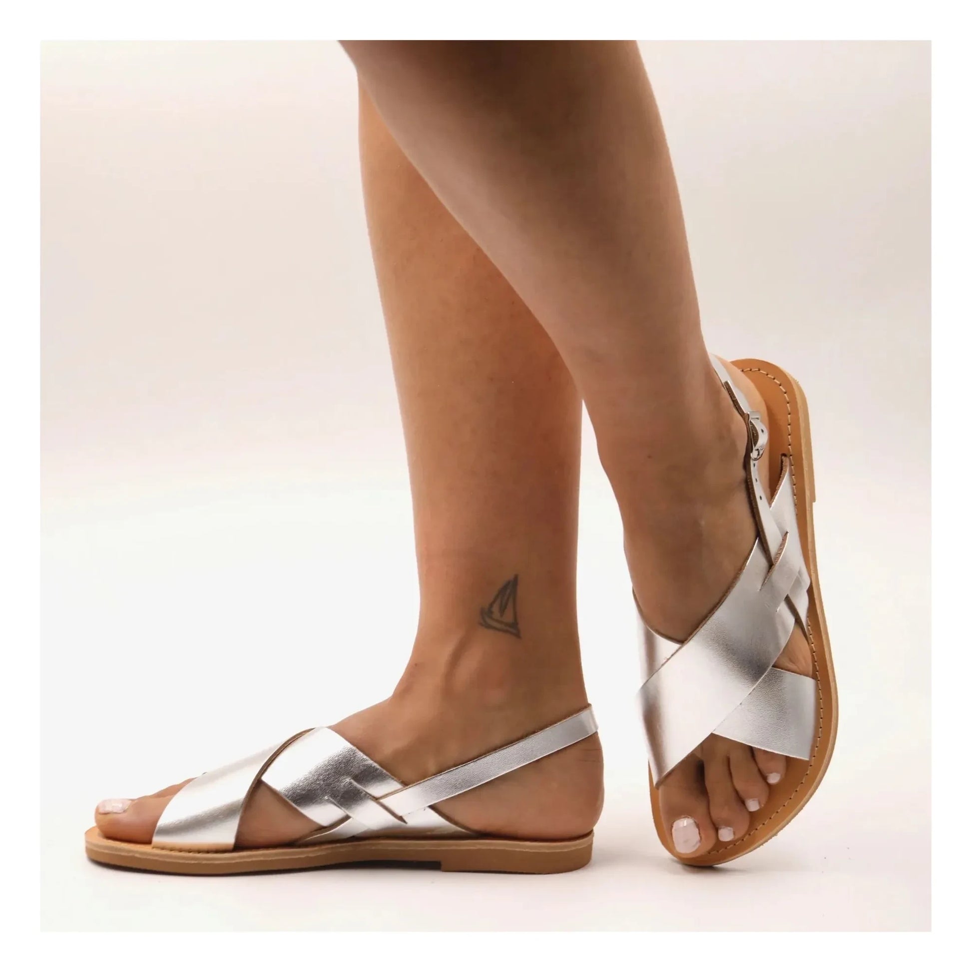 Théluto - Tom Metallic Sandals | Silver