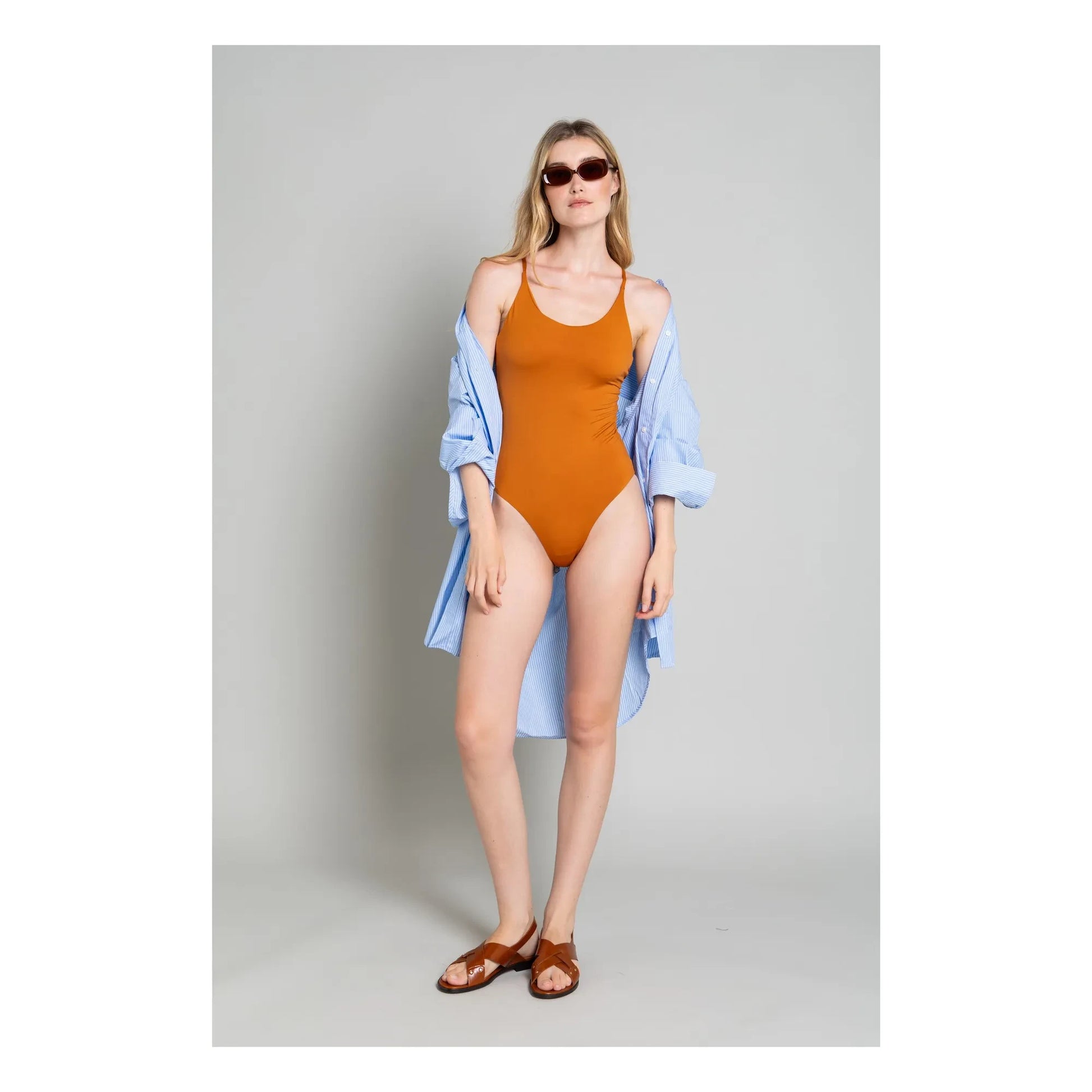 Smallable Woman - Amy 1 Piece Cross Back Swimsuit | Rust