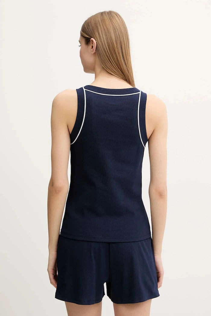 Lacoste kadın pamuklu elastanlı iki parçalı pijama