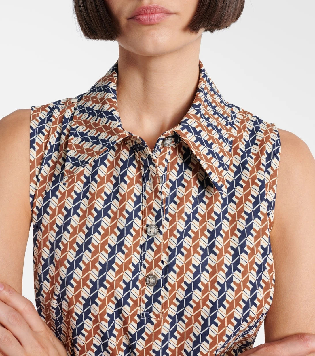 Tory Burch - Pleated printed tennis dress