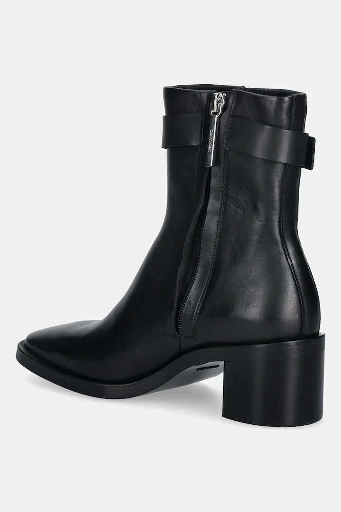 Calvin Klein BLOCK HEEL BOOT W/ METAL LOGO Deri Bot