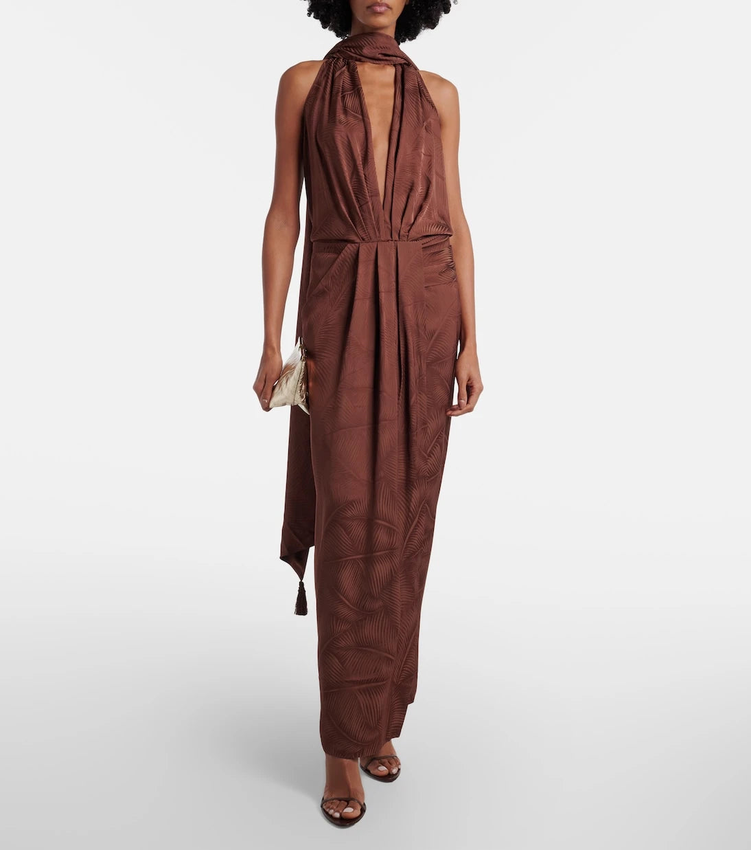 Johanna Ortiz - Halterneck jacquard maxi dress