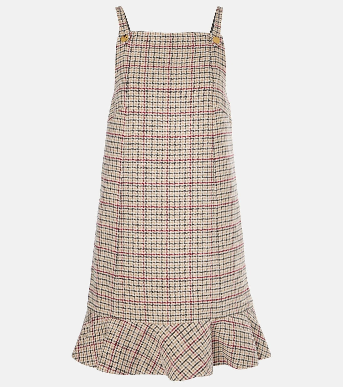 Ganni - Checked wool-blend minidress