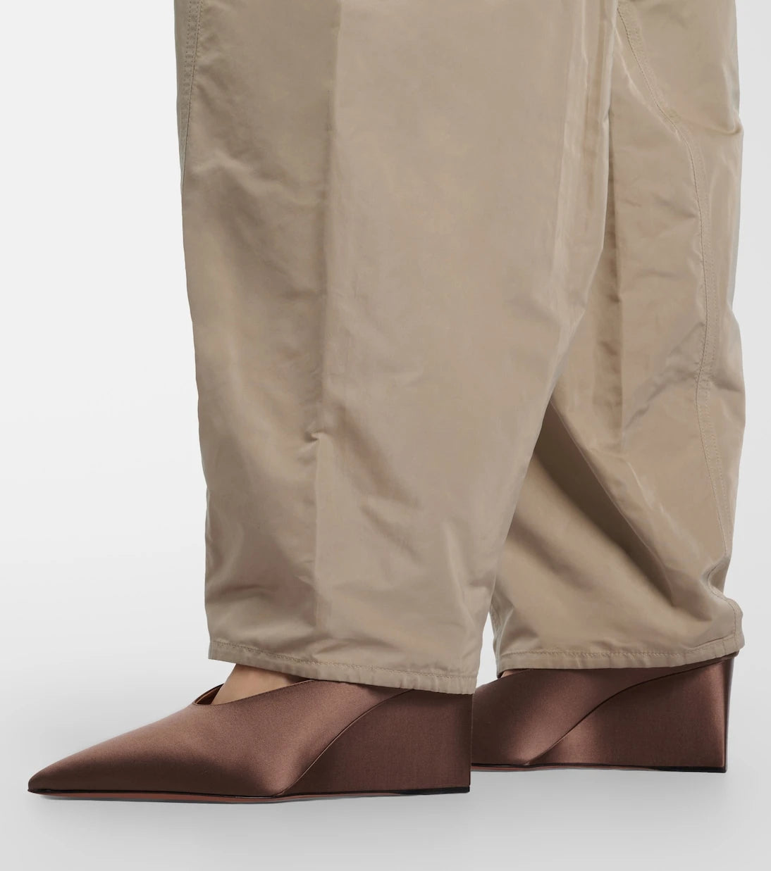 Alaïa - Cube satin wedge mules