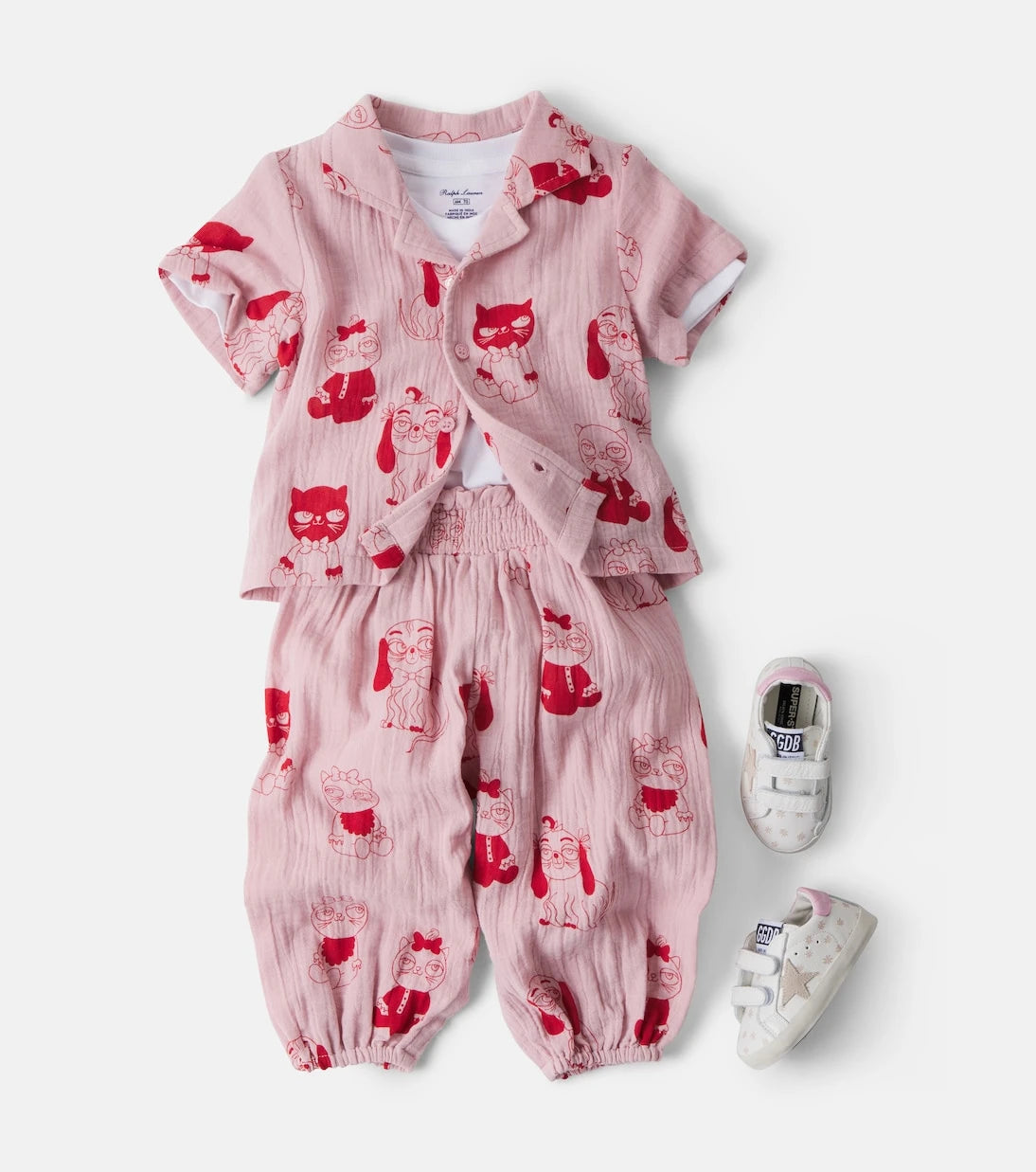 Mini Rodini - Baby Mini Babies cotton shirt and pants set