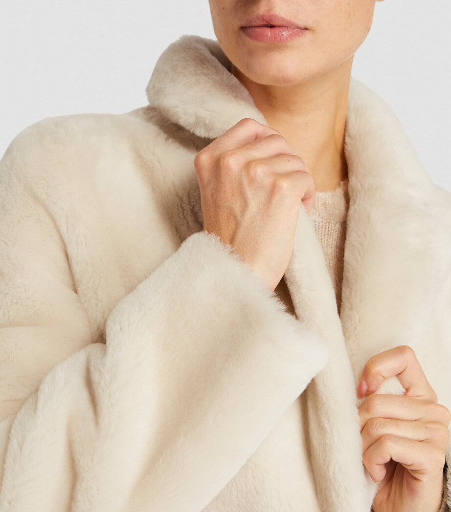 White Shearling Reversible Coat