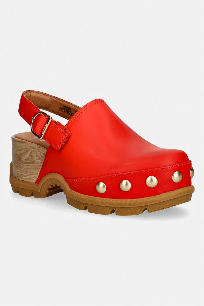 Sorel чехли дамски от кожа ROAM CLOG RVT