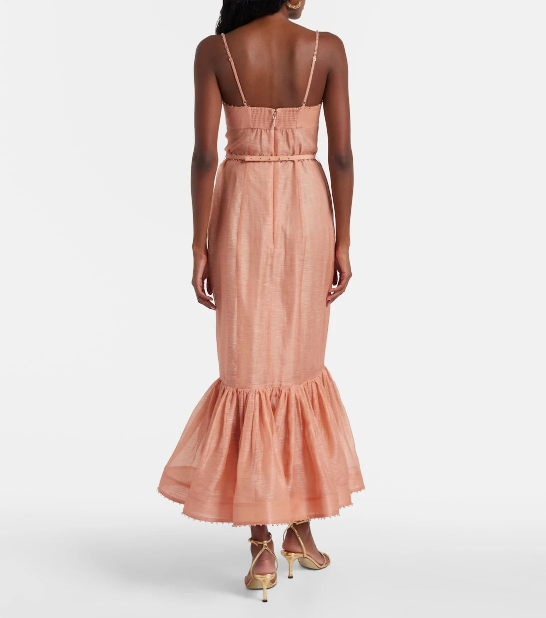 Zimmermann - Hypnotic embellished linen and silk gown