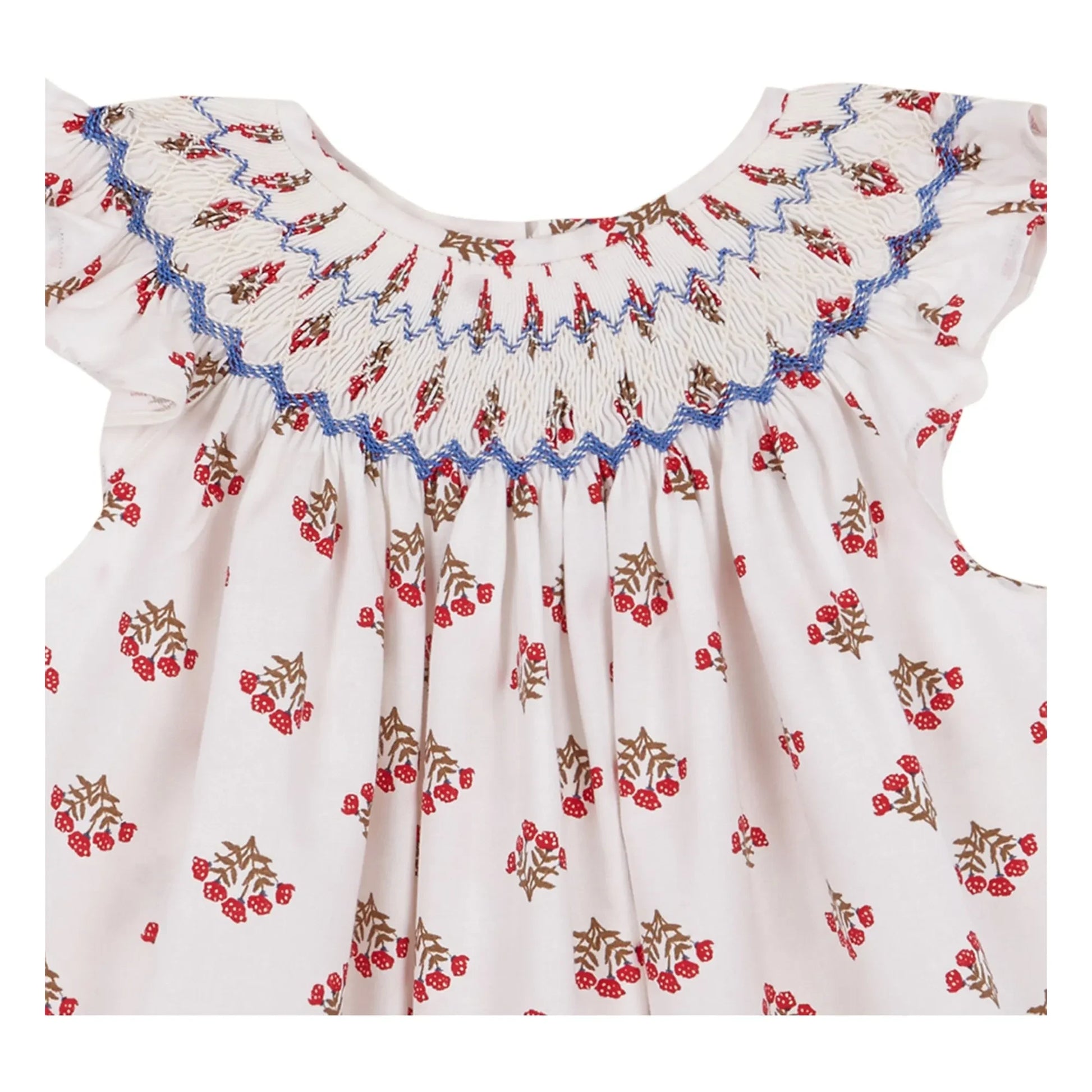 birinit - Monzón Organic Cotton Smocked Dress | White