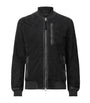 AllSaints Black Suede Kemble Bomber Jacket
