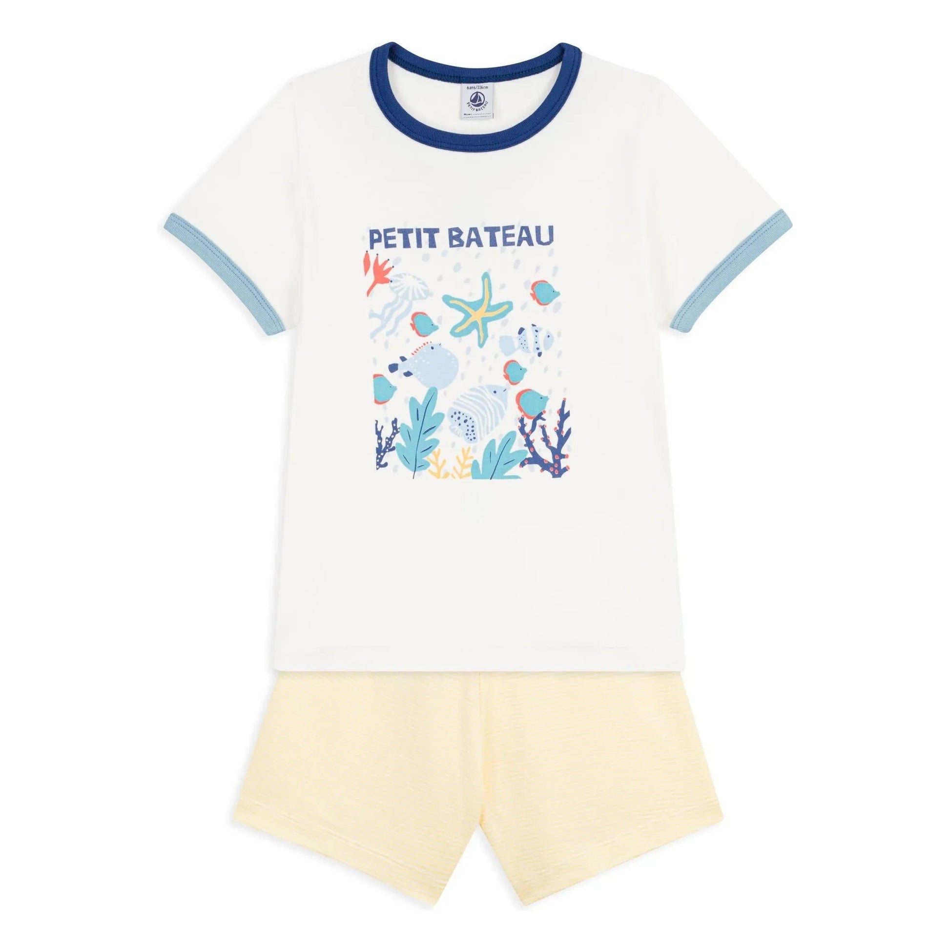 Petit Bateau - Pyjama Short Ocean Organic Cotton | White