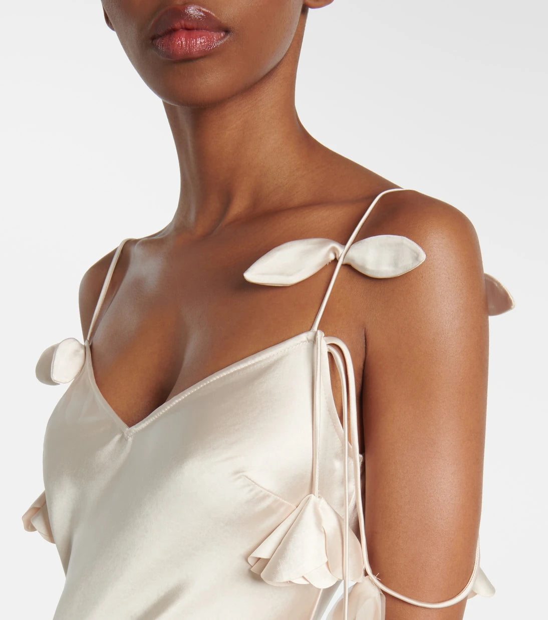 Self-Portrait - Bridal floral-appliqué satin gown