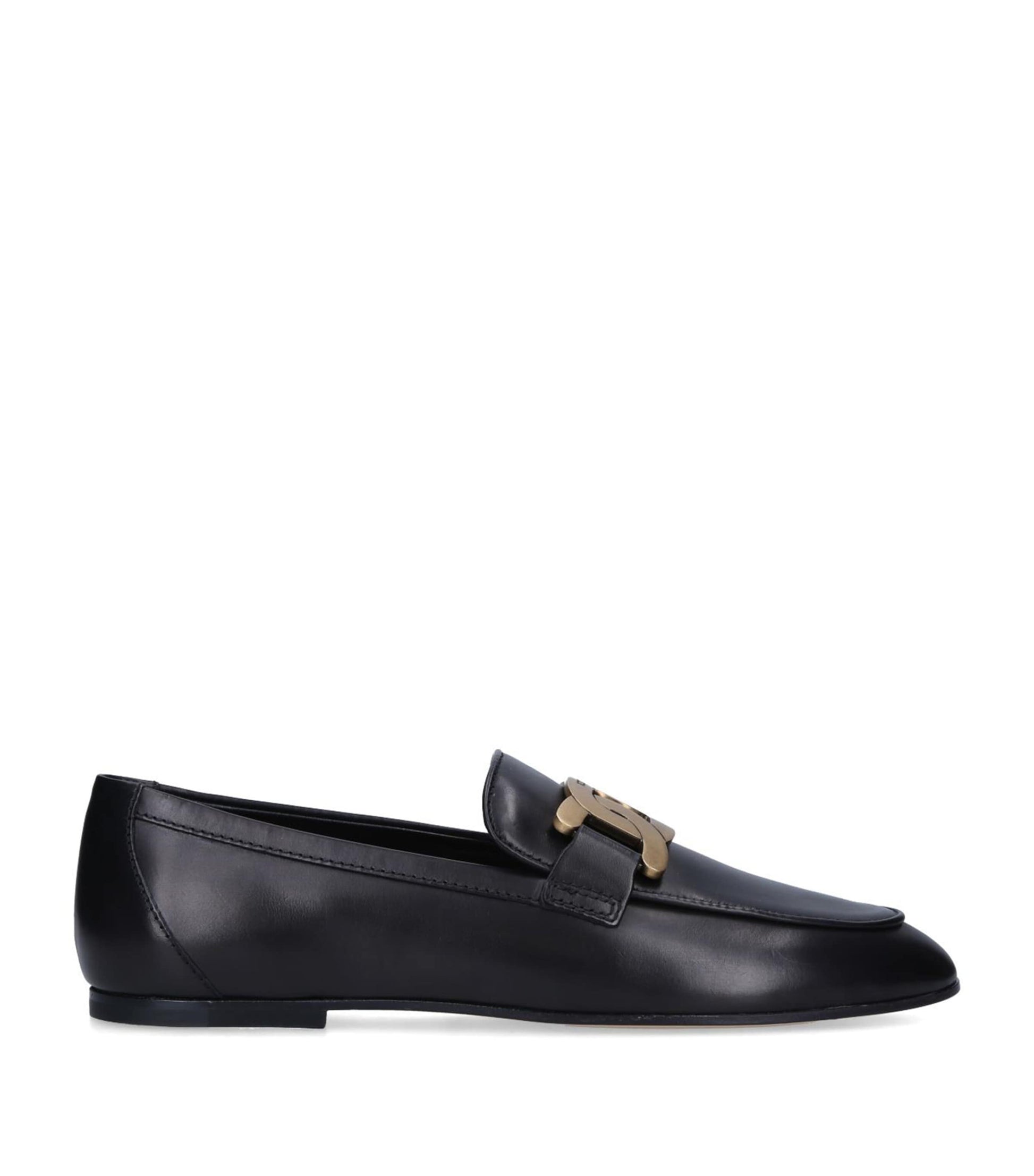 Tod's Black Leather Kate Loafers