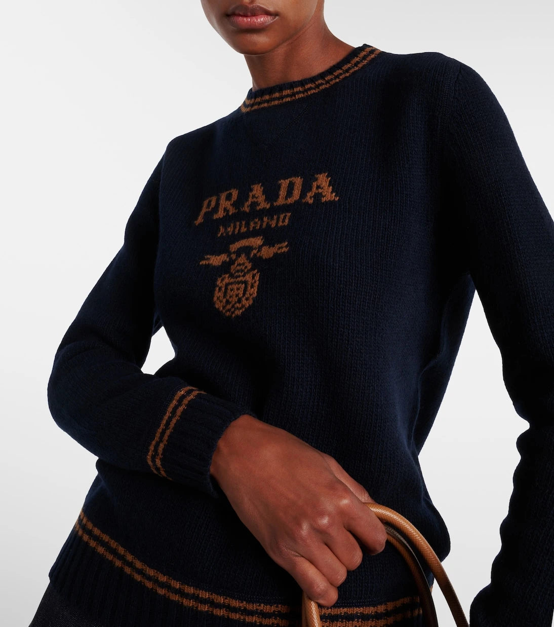 Prada - Logo wool and cashmere sweater