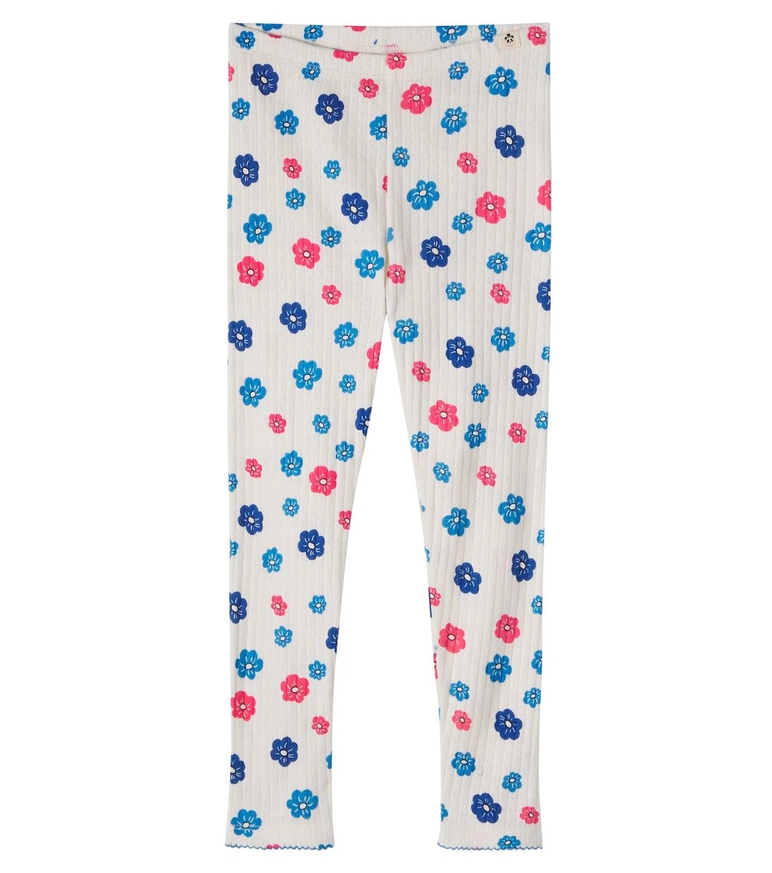 Mini Rodini - Flowers cotton pointelle leggings