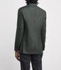 Green Cashmere-Silk Herringbone Blazer