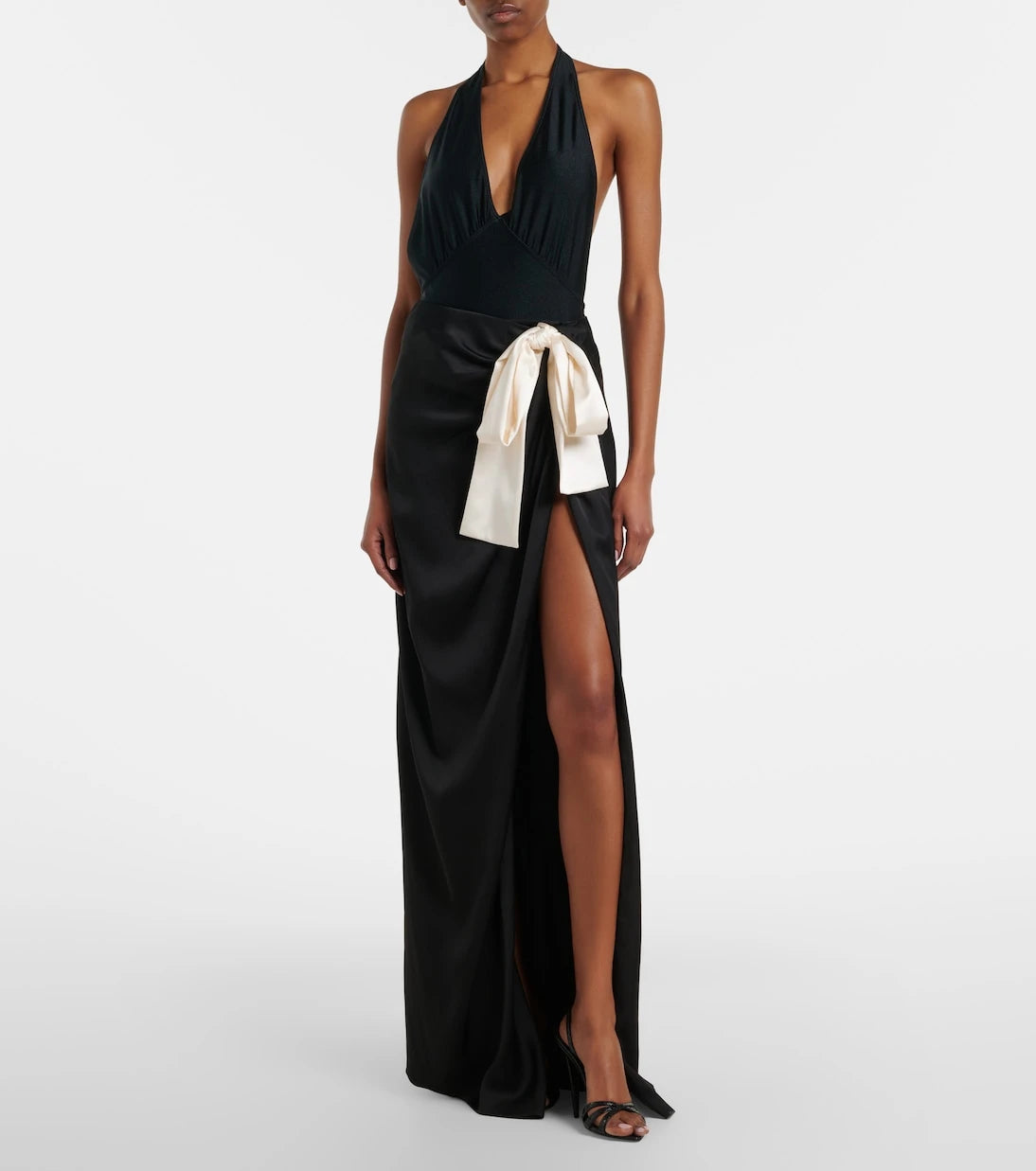 Saint Laurent - Cassandre halterneck swimsuit