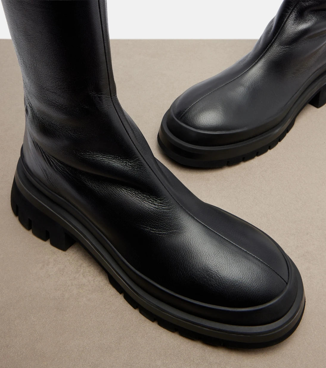 Khaite - Fallon leather over-the-knee boots