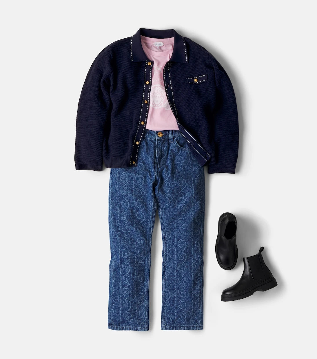 Versace Kids - Printed straight jeans