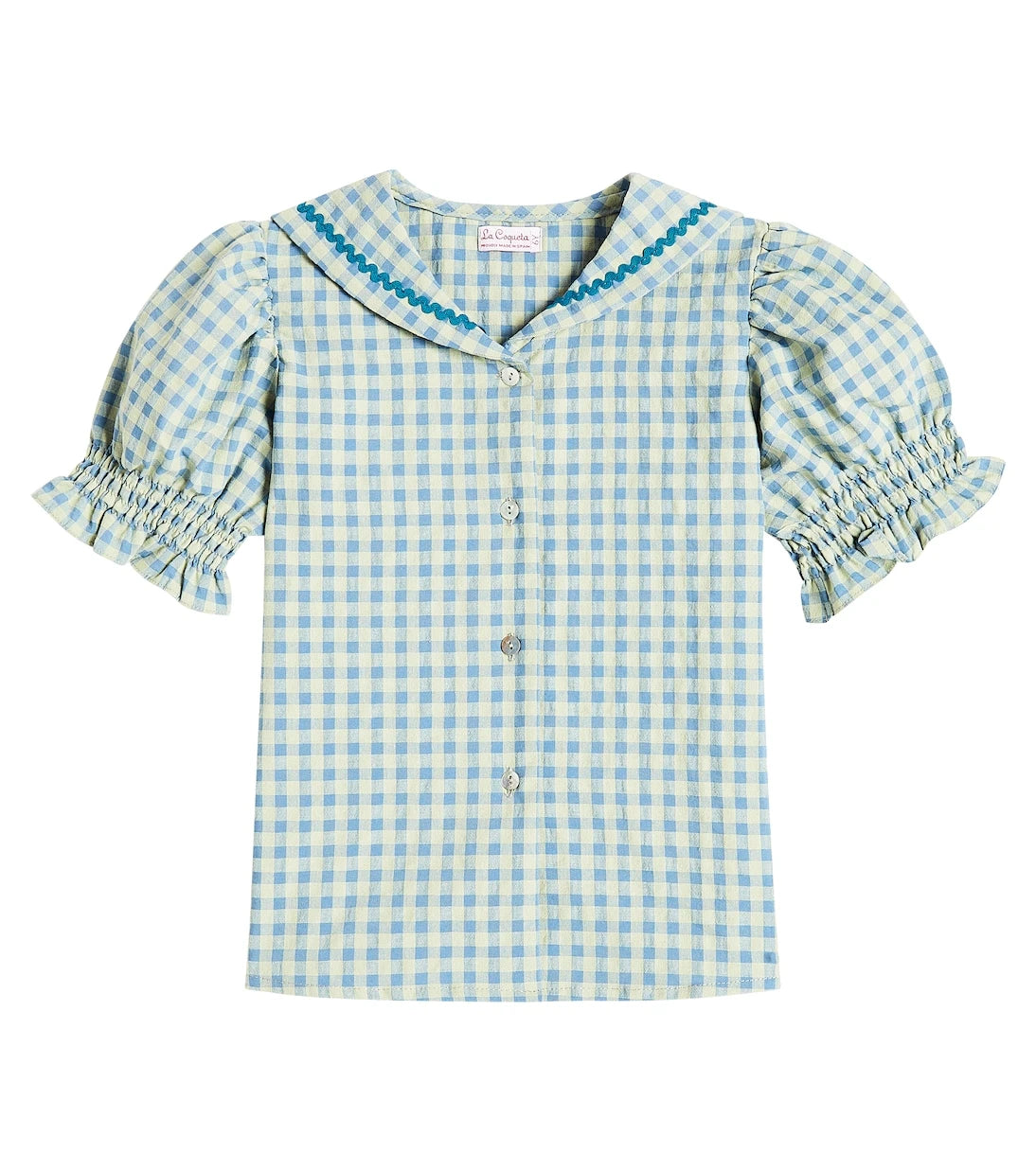 La Coqueta - Georgina gingham cotton-blend shirt