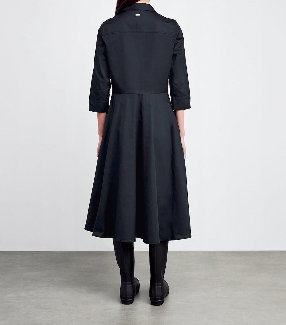 Barbour Navy Waxed Saffron Midi Dress