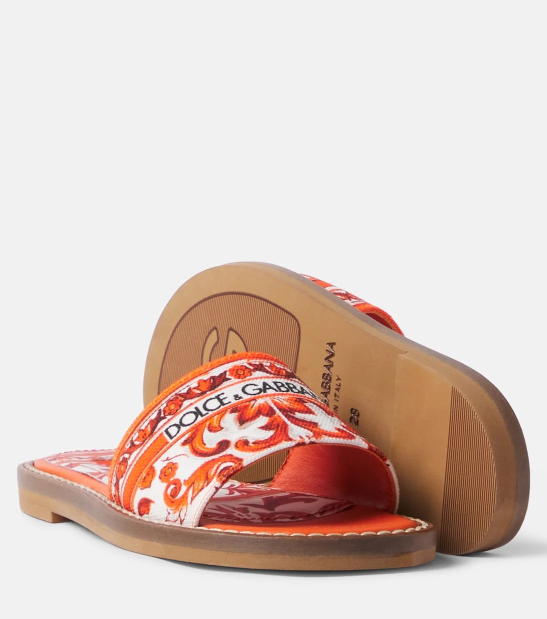Dolce&Gabbana Kids - Majolica canvas slides