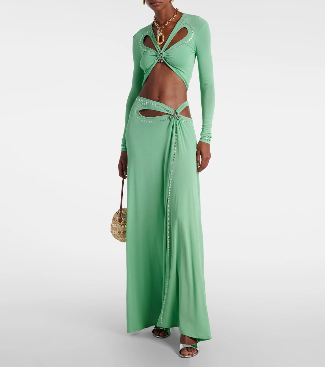 Rabanne - Embellished maxi skirt