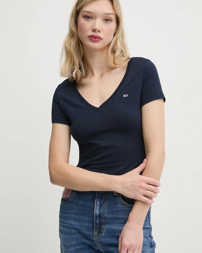 Tommy Jeans kadın pamuklu tişört