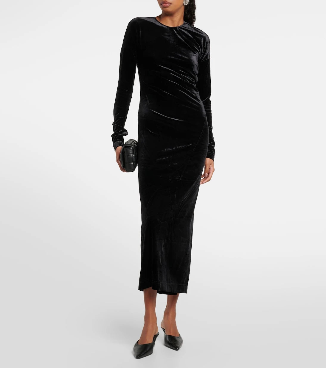 Toteme - Twisted velvet midi dress