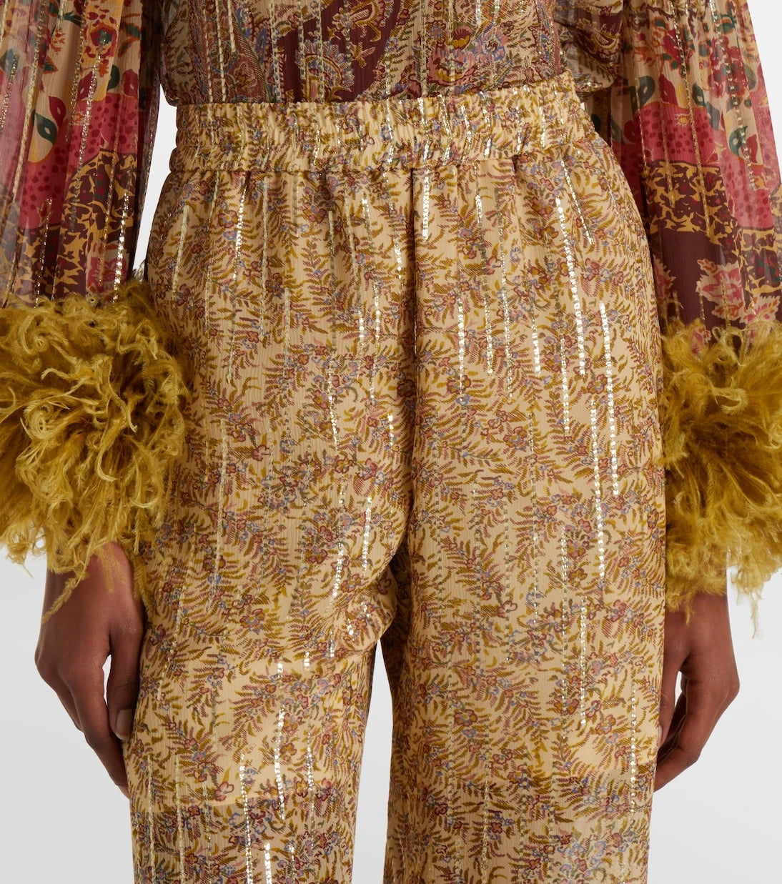Valentino - Printed silk-blend wide-leg pants