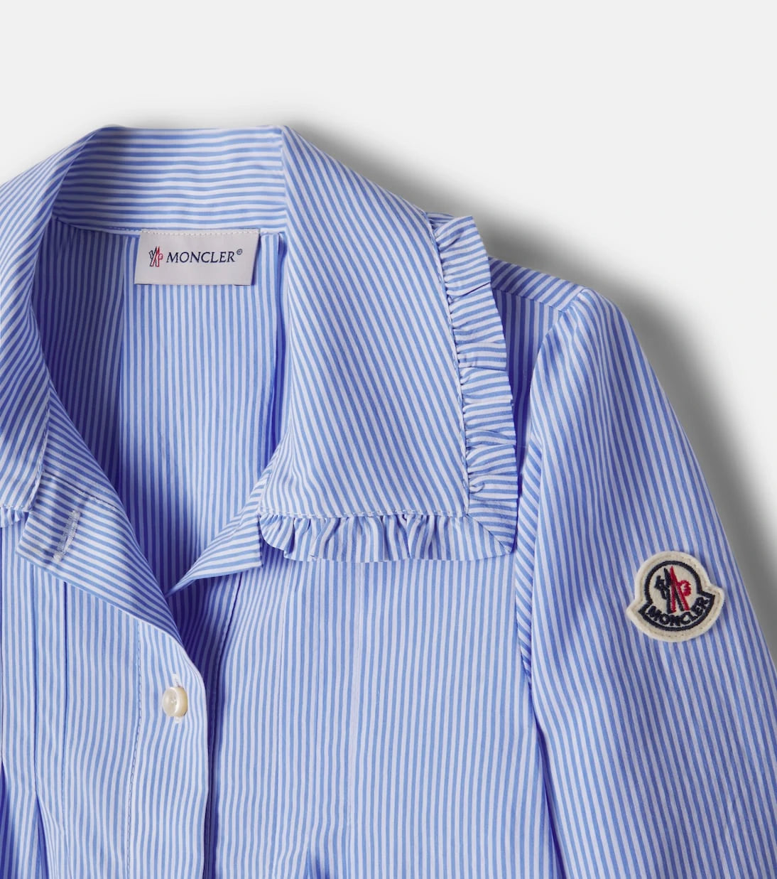 Moncler Enfant - Ruffled striped shirt dress