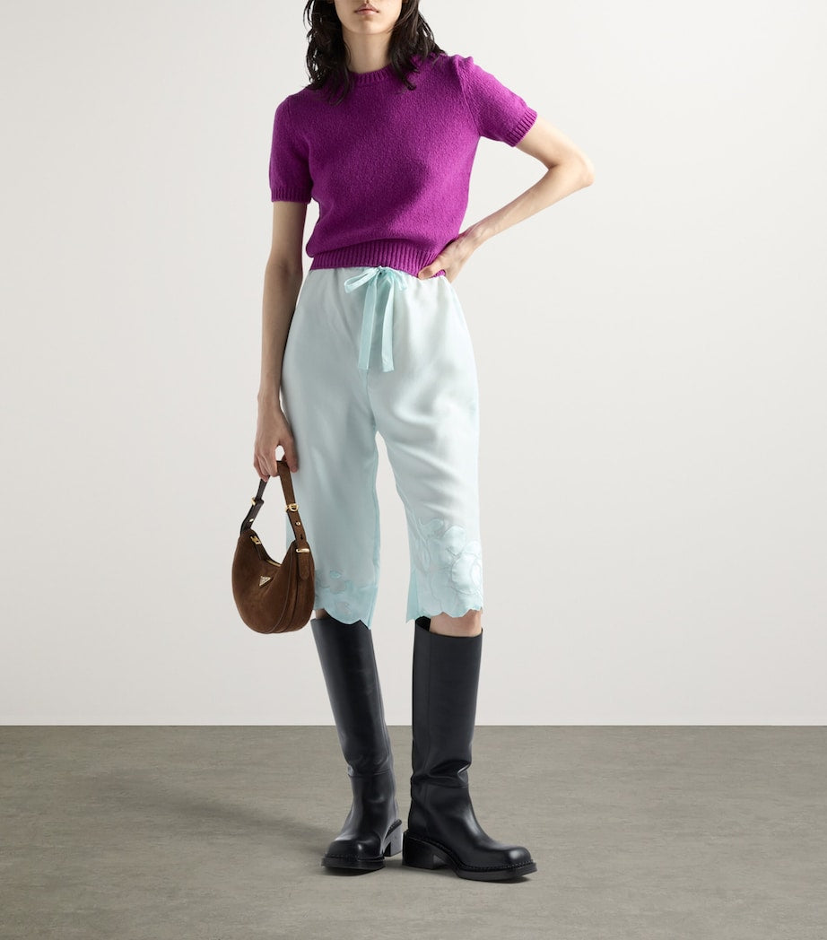 Brown Suede Arqué Shoulder Bag