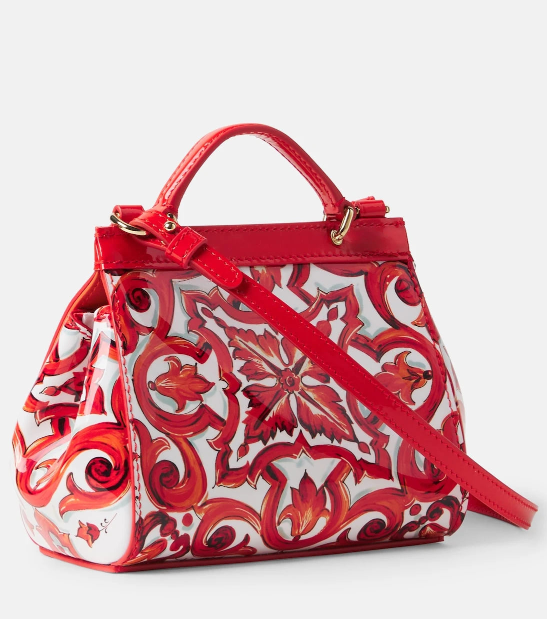 Dolce&Gabbana Kids - Sicily printed leather shoulder bag