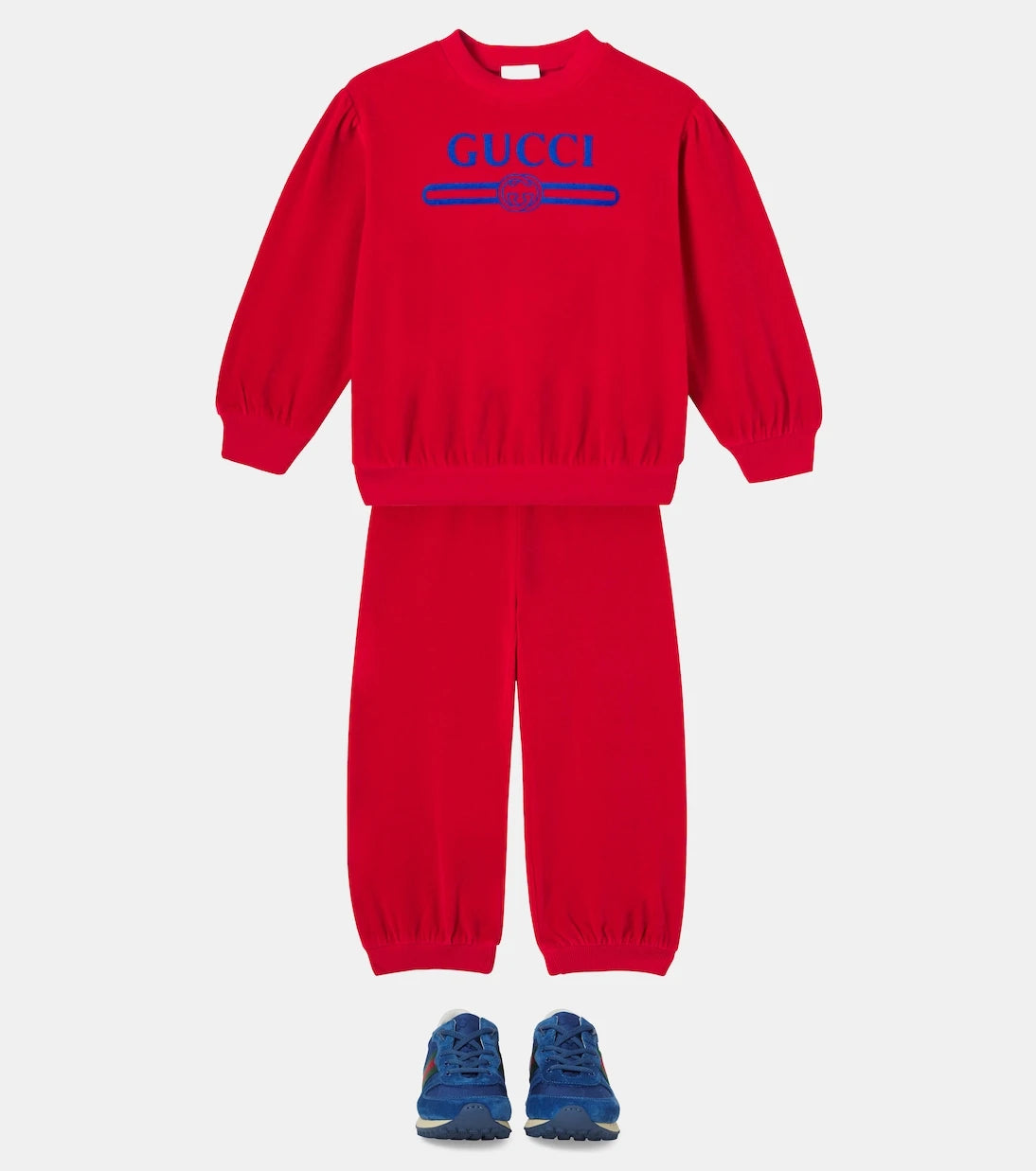 Gucci Kids - Logo cotton-blend velvet sweatshirt
