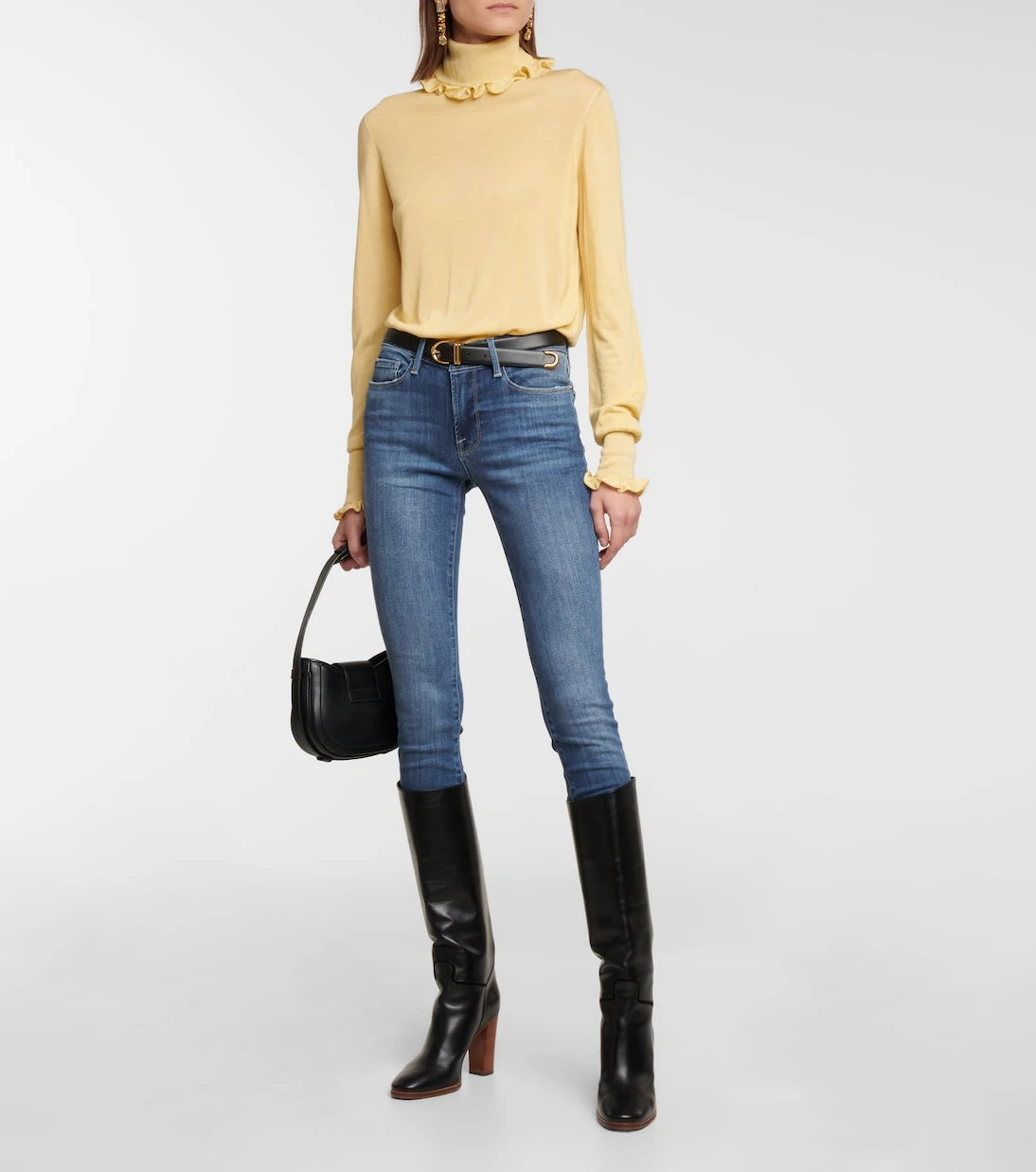 جينز Frame - Le Skinny de Jeanne متوسط ​​الارتفاع