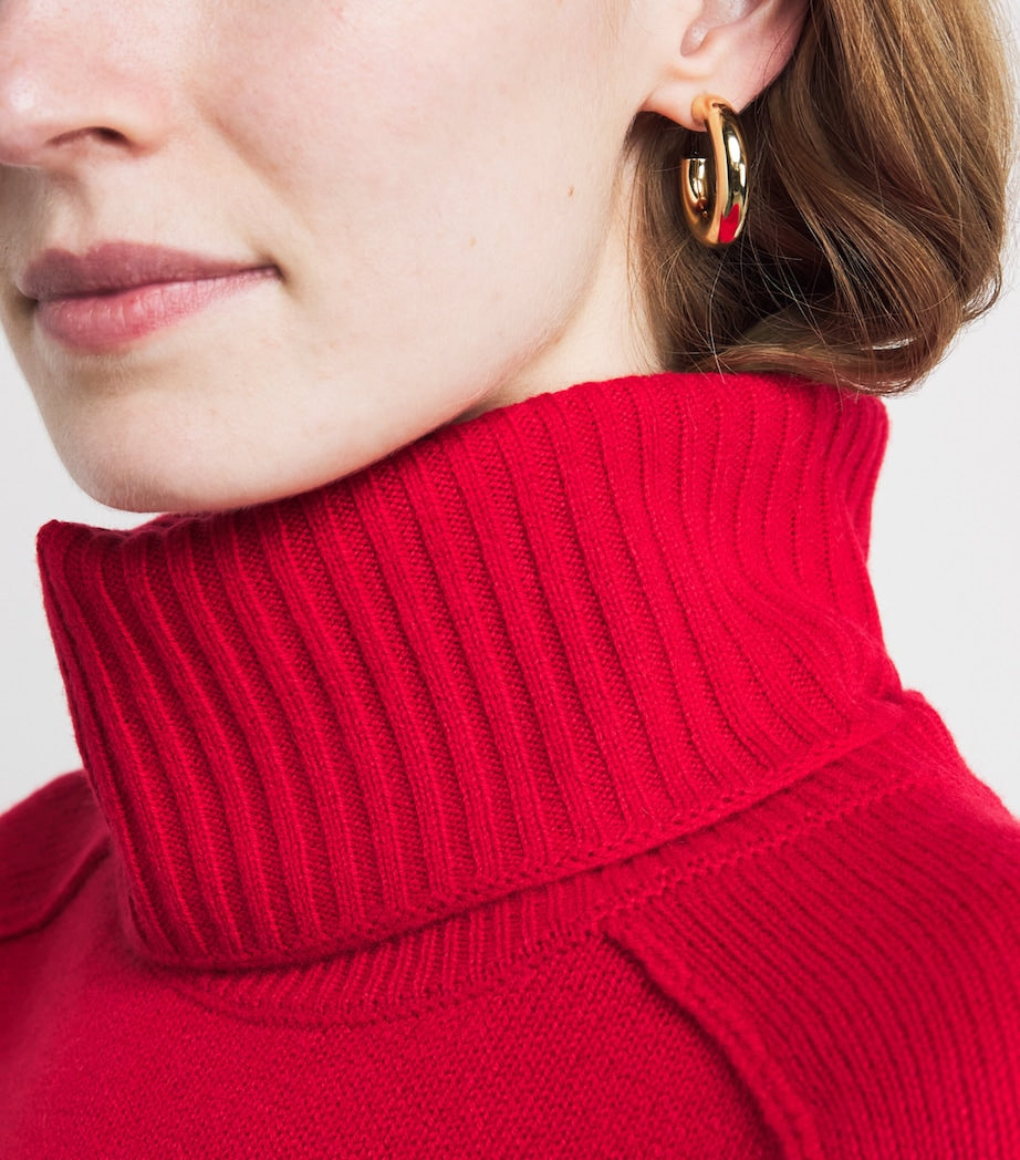 Red Cashmere Snood Sweater
