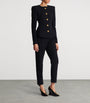 Balmain Black Wool Buttoned Basque Jacket